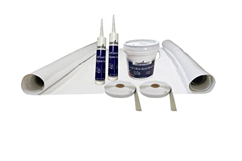 Class A Customs EPDM Kit | 9.5ft Wide X 5ft Long | RV Rubber Roof Kit | RV Camper Trailer Rubber Roof Repair | Membrane Glue and Caulk