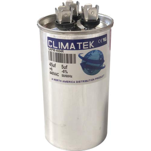 ClimaTek Round Capacitor - fits Payne # HC98JA046D | 45/5 uf MFD 370/440 Volt VAC