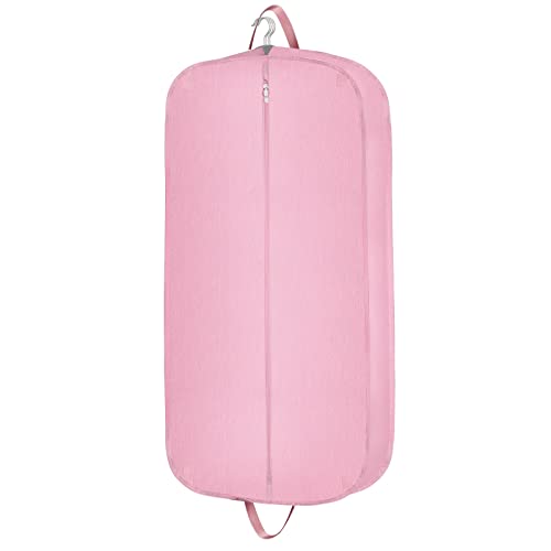 Limoomil Heavy Duty Waterproof Garment Bag for Travel, Tear Resistance Suit Bag for Women Travel for Suits, Tuxedos, Coats, Uniform. 42 inch (pink)