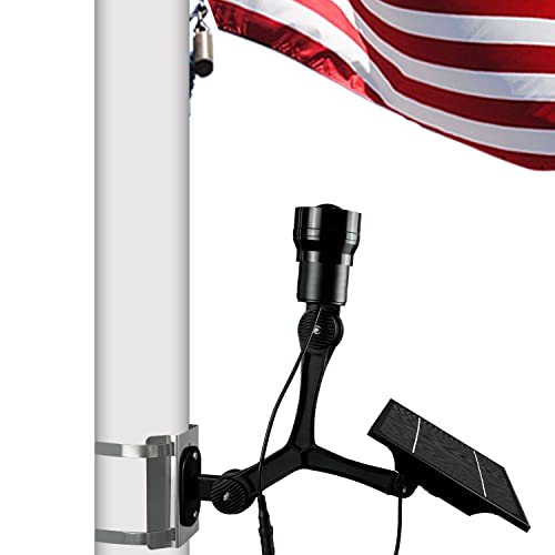 RAYSLIT Flag Pole Light Solar Powered - Brightest Zoomable Focus LED Flag Pole Solar Light Fits 2-6" Diameter Solar Flag Pole Lights Outdoor Dusk to Dawn Waterproof Solar Light for Flag Pole 1000lm