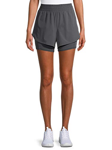 Avia Women's Core Running Performance Shorts with Compression Liner (Slate Grey, 2XL (XXL, 20))