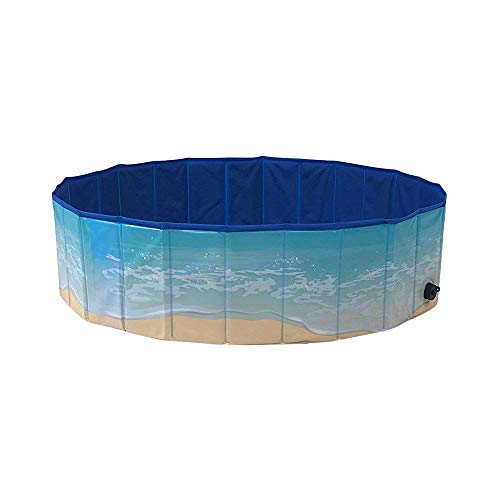 Midlee Dog Pool - Foldable & Portable Outdoor Bathing Tub (63" Diameter)