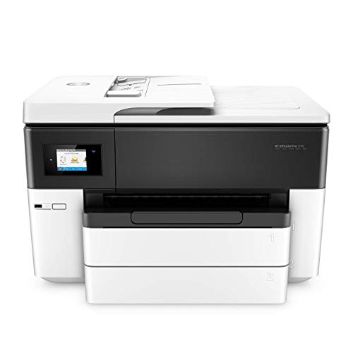 HP OfficeJet Pro 7740 Wide Format All-in-One Color Printer with Wireless Printing, Works with Alexa (G5J38A), White/Black