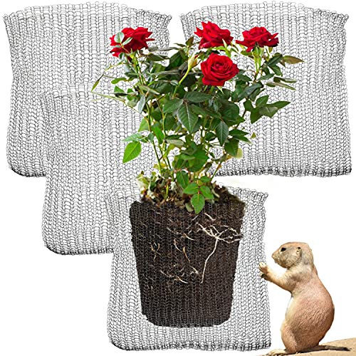 GIFTEXPRESS 4pc 5 Gallon Gopher and Vole Wire Baskets, Gopher Wire Mesh Plant Root Protector Gopher Baskets for Gopher Repellent to Prevent Underground Burrowing Animals and Critter Damages