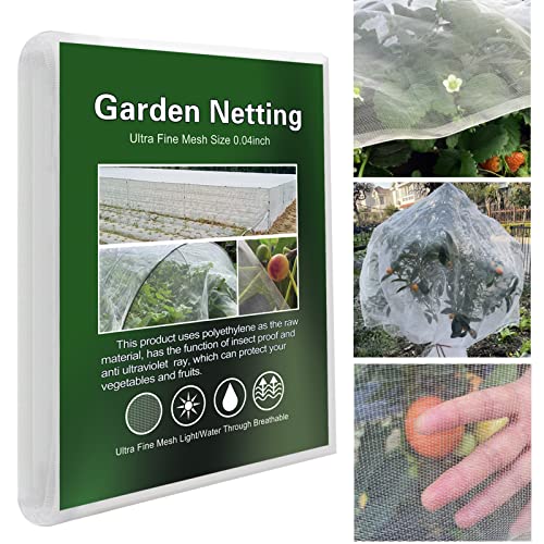 Garden Netting Ultra Fine 8x10Ft, Plants Cover, Barrier Mesh for Plant Vegetables Fruit Flower Tree, Row Covers Raised Bed Protection Net, Bird Animals Screen