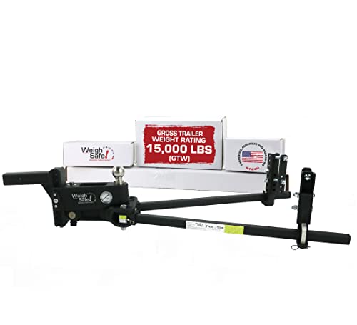 Weigh Safe TrueTow Weight Distribution WSWD6-2 with 4 Point Sway Control & Weight Gauge, 6" Drop 2" Shank 15,000 LBS Max GTW 1,500 LBS Max Tongue Weight - Includes 2-5/16" Tow Ball & 1 Pc Lock Set