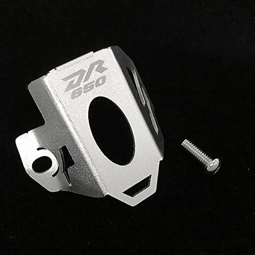 Compatible with DR 650 DR-650 Rear Brake Pump Fluid Reservoir Guard Covce Protector (Silver)