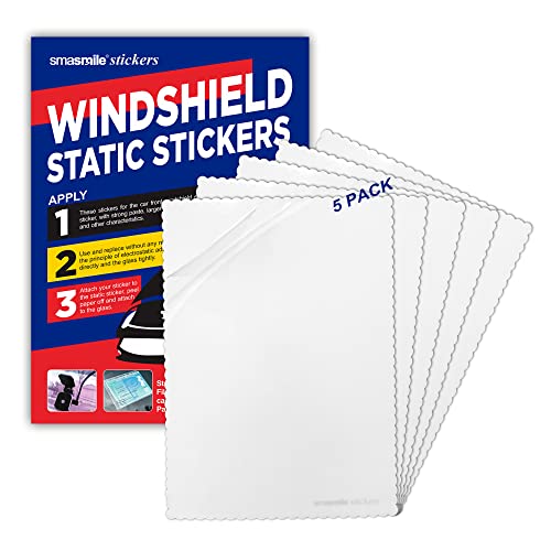 Windshield Sticker Applicator 5 Pack 5"x7" Static Cling for Stickers Easy Application, Removal and Re-Application