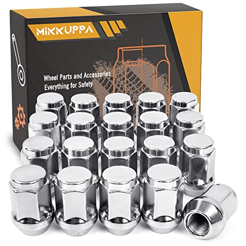 MIKKUPPA 20PCS M12x1.5 Lug Nuts - Replacement for 2001-2022 Ford Escape, 2000-2018 Ford Focus, 2006-2020 Ford Fusion, 2009-2021 Chevy Cruze, 2005-2022 Chevy Equinox - Chrome Closed End Solid Lug Nuts