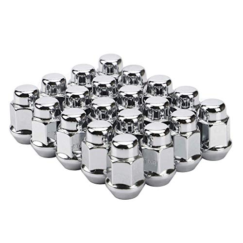 12x1.5 Wheel Lug Nuts, 20PCS Chrome 12mmx1.5 Closed End Bulge Acorn Lug Nut, Cone Seat, 19mm Hex Aftermarket Wheels