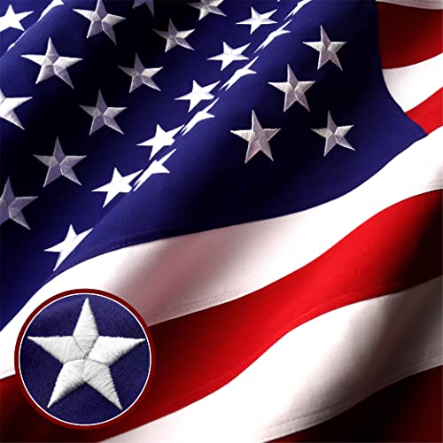 G128 3x5Ft American Flag Deluxe TearProof Series, Featuring Super Tough Spun Polyester, Embroidered Stars, Sewn Stripes