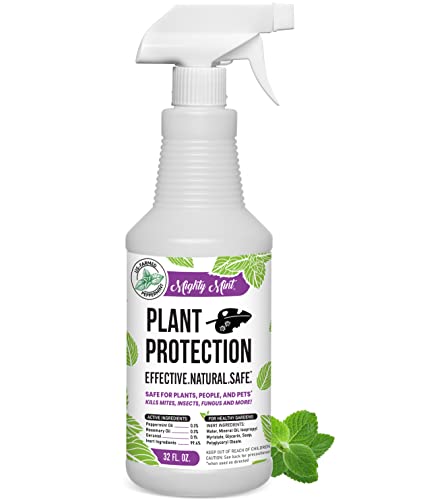 Mighty Mint 32oz Peppermint Plant Protection Spray for Spider Mites, Insects, Gnats, Fungus, and Disease
