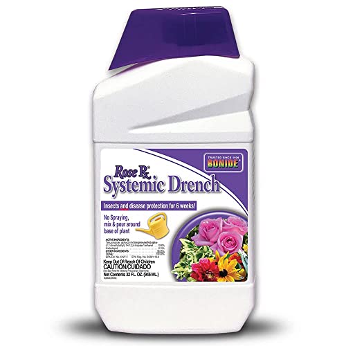 Bonide Rose Rx Systemic Drench, 32 oz Concentrate, Garden Insect & Disease Prevention for Roses, Flowers and Ornamentals