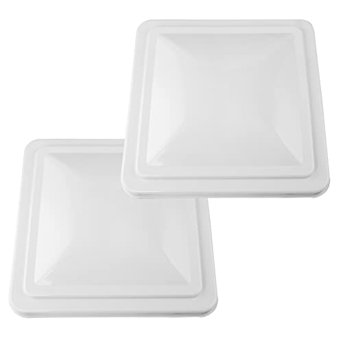 caqeg 2 Pack 14" Universal Roof Vent Cover Vent Lid Replacement for RV, Trailer, Camper, Motorhome Roof Vent Cover White