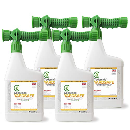 Cedarcide Yardsafe (4 Quarts) Cedar Oil Mosquito Yard Spray | Pet Safe Pest Control Lawn Spray Kills + Repels Fleas Ticks Ants Mites and Harmful Biting Insects in All Stages of Life