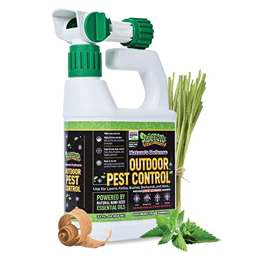 Natural Outdoor Pest Control Spray Trifecta Nature's Defense: Insect Killer, Mosquito Killer, Spider Killer, Lawns, Patios, Backyard Bug Repellent, Safe for People, Planet, Pets (Ready-to-Use 32oz)
