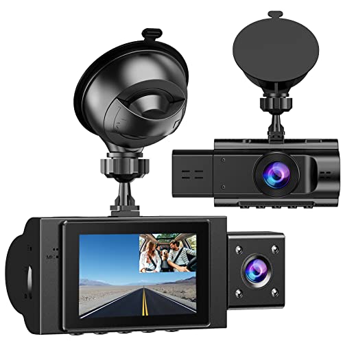 Dual Dash Cam Front and Inside FHD 1080P Dash Camera for Cars Dashcams for Cars with Infrared Night Vision Car Camera Driving Recorder 24H Park Monitor Motion Detection G-Sensor for Taxi Uber