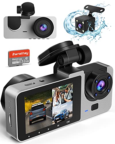 Dash Cam Front and Rear Inside, 4K/2.5K Full HD Dash Camera for Cars,Car Camera with Free 32GB SD Card,Built-in Super Night Vision,WDR, Loop Recording,G-Sensor,24 Hours Parking Monitor