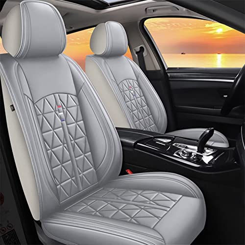 DISUTOGO Front Car Seat Covers Fit for Toyota Avalon 2001-2023, Faux Leather Automotive Seat Covers Waterproof Seat Cushion Vehicle Seat Cover Protector Compatible Airbag 2 Seats Front Set&Gray