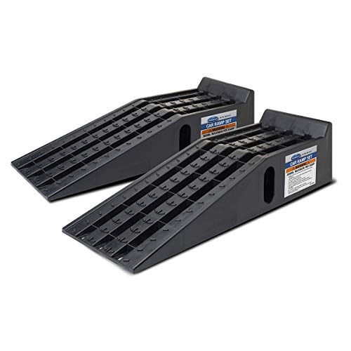 Eastwood Car Ramps One Piece Set | with a 3 Ton Load Rating | Portable Car Lifts for Home Garage | Auto Ramps Car Essentials Lift Set | Vehicle Accessories Ramps | Car Safety Tool | Black