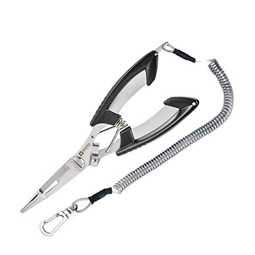 Booms Fishing H01 Small Fishing Pliers Scissors, Lightweight Stainless Steel Fishing Tools, Fishing Pliers for Freshwater