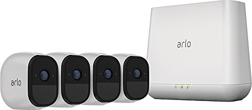 Arlo Pro VMS4430 Indoor/Outdoor HD Wire Free Security System with 4 Cameras (White)