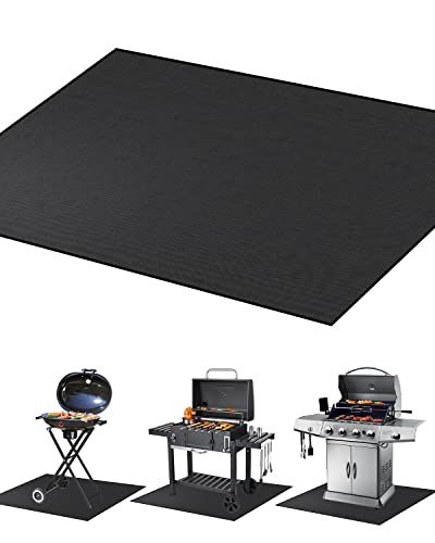Under Grill Mat, 6042 inch BBQ Floor mats, Deck Patio Protector Mat, Indoor Fireplace Mats Fire Pit Mats, Fire Resistant, Water Resistant, Oil Proof, Easy to Clean Reusable Outdoor Grill Mat
