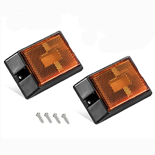 CZC AUTO LED Amber Side Marker Lights Sealed Submersible LED Clearance Reflector Lamps Waterproof Trailer Running Lights for 12V Boat Trailer Truck Marine RV (2 pack)