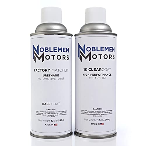 Noblemen Motors Exact Match Automotive Touch Up Paint Kit Compatible with Honda NH658P Graphite Pearl OEM Spray Paint - 12oz Basecoat and 1K Clearcoat