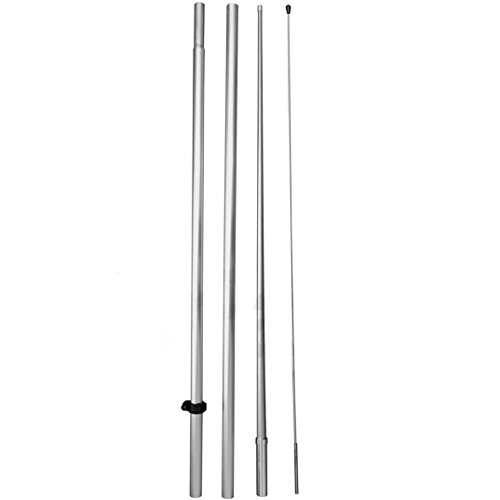 4Less 15 Ft Windless Swooper Flag Pole Kit hq15 - Pole Only (Hybrid, No Spike)