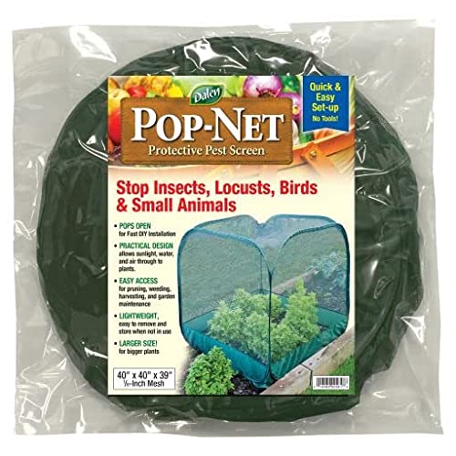 Gardeneer by Dalen Pop-Net Portable Protective Enclosure  Lightweight and Weatherproof  Easy DIY Installation  Safeguard Your Plants Against Garden Pests - 40" x 40" x 39"