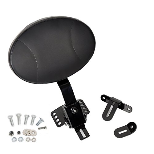 ECOTRIC Adjustable Plug-in Driver Rider Backrest Kit for 1988-2020 Harley Touring FLTR FLHT,with a Removable Back Pocket