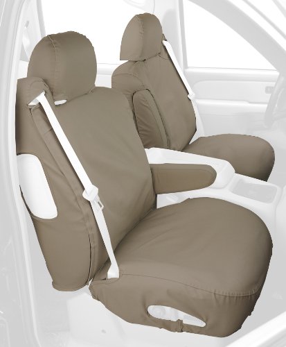 Covercraft SS3301PCSA Custom-Fit Front Bucket SeatSaver Seat Covers - Polycotton Fabric, Sand