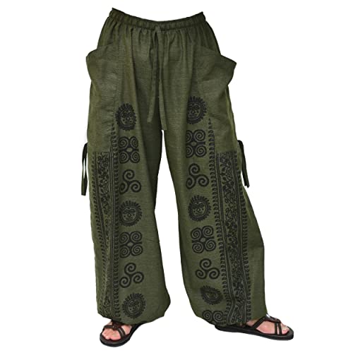 Siamrose Casual Yoga Harem Pants Men Women Lounge Pants 2 Pockets Adjustable Length Olive