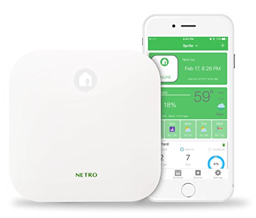 Netro Sprite Smart Sprinkler Controller, WiFi, Weather Aware, Remote Access, Power Adapter NOT Included, Compatible with Alexa (6 Zone)