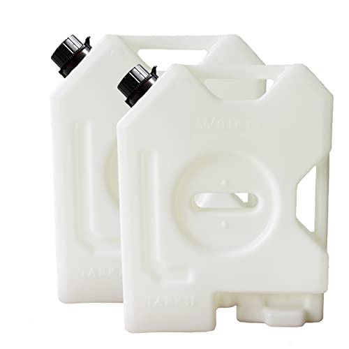 TARKII 2-Gallon Water Container, White Water Can for Vehicles, Portable Water Tank (2 pcs)