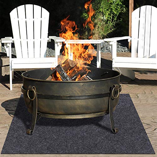 Fire Pit MatGas Grill mat,RetardantHeat ResistantEmber MatElectric Smoker MatUnder The Stove Protect Your Deck, Terrace, Lawn or Campground from EmbersReusableWaterproof Backing (36" x 50")