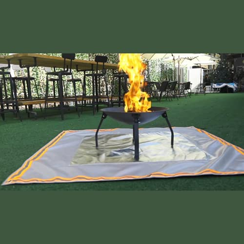SPUEXCMAT Square Fire Pit Mat(39 inch),Ember Mat for fire pits Outdoor Wood Burning,3 Layers Fire-Resistant Grill Mat for Grass Lawn Deck and Patio Protection,Outdoor Propane Gas Fireproof Mat