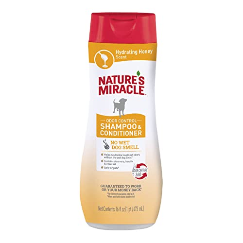Natures Miracle Odor Control Shampoo & Conditioner for Dogs, 16 Oz, Hydrating Honey Scent