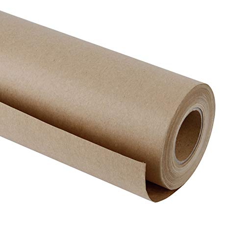 RUSPEPA Brown Kraft Paper Roll - 48 inches x 100 feet - Recyclable Paper Perfect for Wrapping, Craft, Packing, Floor Covering, Dunnage, Parcel, Table Runner