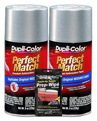 Dupli-Color Silver Mist (M) Exact-Match Automotive Acrylic Paint - 8 oz, Bundles Prep Wipe (3 Items)