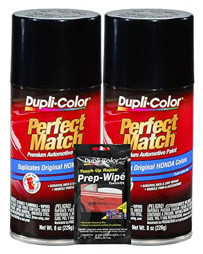 Dupli-Color Nighthawk Black Pearl Exact-Match Automotive Paint - 8 oz, Bundles Prep Wipe (3 Items)