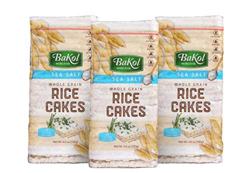 Bakol Brown Rice Cakes Lightly Salted - 3 Pack - Whole Grain, Gluten-Free, Healthy Snacks for Adults & Kids - Non-GMO, Kosher, Vegan, Low-Calorie, Sugar-Free Crunchy Treats - 27 Snack Cakes per Pack