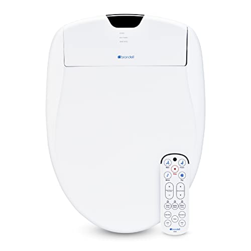 Brondell S1400-EW Swash 1400 Luxury Bidet Toilet Seat in Elongated White with Dual Stainless-Steel Nozzle Clean+, Endless Water-Warm Air Dryer-Nightlight