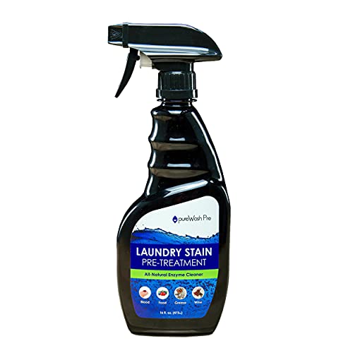 Greentech Environmental pureWash Pre Laundry Stain Pre-Treatment - Enzyme Stain Remover, Cleaning Supplies - Effective on Colorfast Washables, Breaks Down Coffee, Blood, Urine, Pet Stains, and More
