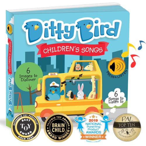 DITTY BIRD The Wheels on The Bus Book | Nursery Rhymes for Babies | Sound Books for Toddlers 1-3 | Toy Sound Book | Baby Song Book | Gift for 1 Year Old