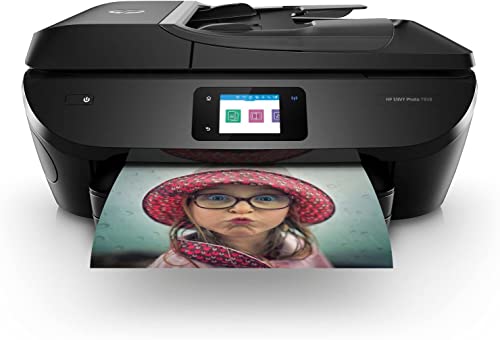 HP ENVY Photo 7858 All-in-One Inkjet Photo Printer via Wifi or HP Smart App, Two-Sided Printer, Copier, Scanner, Fax, and Wireless Printing for Home and Office, Touchscreen Panel, K7S08A (Renewed)