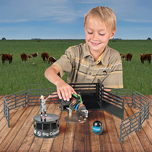 Big Country Toys 13 Piece PBR Bull Riding Playset - Rodeo Toys - Toy Figures & Playsets