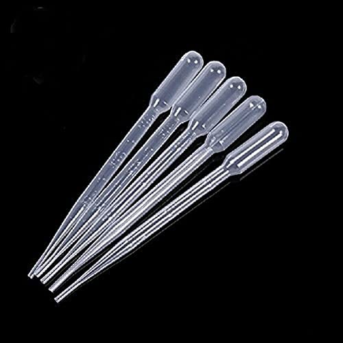 Rienar White 3ML Disposable Plastic Eye Dropper Set Transfer Graduated Pipettes (20 PCS)