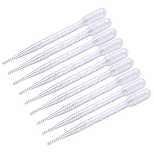 GreenHealth - Plastic Transfer Pipettes 3ml, Gradulated, Pack of 100 (100, Clear)